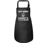 Print4U Personalised Nanny's Little Helper Childs 2 Pockets Adjustable Apron Black Large 7 to 12 Years