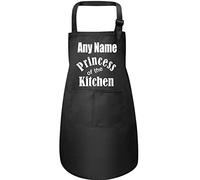 Print4U Personalised Princess of Kitchen Childs 2 Pockets Adjustable Apron Black Large 7 to 12 Years