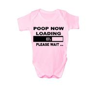 Print4U Poop Loading Funny Babygrow Babies Gift Boy/Girl Vest Babies 0-3 pink
