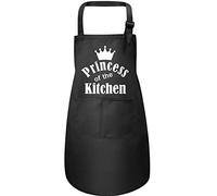 Print4U Princess of Kitchen Cooking 2 Pockets Adjustable Strap Apron Childs Black Large 7 to 12 Years