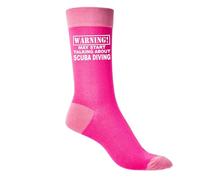 Print4U Prnt4U Warning May Talk About Scuba Diving Ladies Pink Novelty Socks Birthday