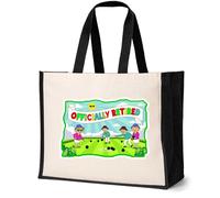 Print4U Rockin Retirement Canvas Tote Bag Crown Green Bowls Gift Retired Present Natural