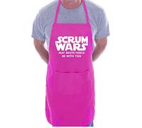 Print4U Scrum Wars Rugby Player BBQ Novelty Cooking Apron Pink