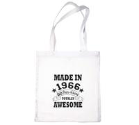 Print4U Shopping Tote Bag For Life Born In 1966 60th Birthday White