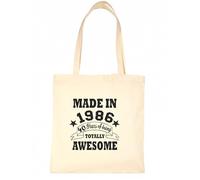 Print4U Shopping Tote Bag For Life Born In 1986 40th Birthday Natural