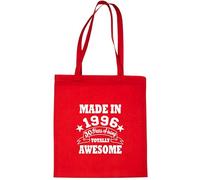 Print4U Shopping Tote Bag For Life Born In 1996 30th Birthday Red