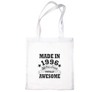 Print4U Shopping Tote Bag For Life Born In 1996 30th Birthday White