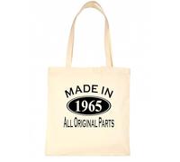 Print4U Shopping Tote Bag For Life Made In 1965 60th Birthday Natural