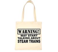 Print4U Shopping Tote Bag Warning May Talk About Steam Trains
