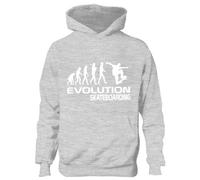 Print4U Skateboarding /Skater~Evolution Of ~Kids/Boys/Girls Hoodie 6 Colours 12-13 Grey