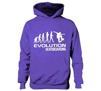 Print4U Skateboarding /Skater~Evolution Of ~Kids/Boys/Girls Hoodie 6 Colours 12-13 Purple