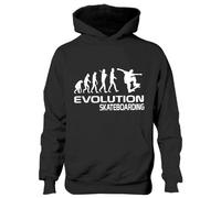 Print4U Skateboarding /Skater~Evolution Of ~Kids/Boys/Girls Hoodie 6 Colours 9-11 Black