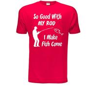 Print4U So Good with My Rod Fishing Mens Unisex T-Shirt XX-Large Red