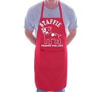 Print4U Staffie Dog Lover BBQ Cooking Funny Novelty Apron Red