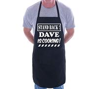Print4U Stand Back Dave Is Cooking Personalised BBQ Apron Black