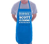 Print4U Stand Back Scott Is Cooking Personalised BBQ Apron Blue