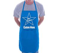 Print4U Star Baker Put Custom Name Here Personalised Chef BBQ Apron Blue