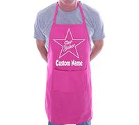 Print4U Star Baker Put Custom Name Here Personalised Chef BBQ Apron Pink