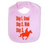 Print4U Steps To a Horse Rider Bib - Pink