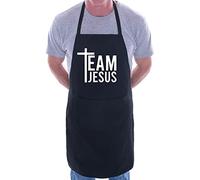 Print4U Team Jesus Baking Apron Church Christian Birthday Gift Cooking BBQ Black