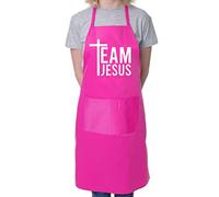 Print4U Team Jesus Baking Apron Church Christian Birthday Gift Cooking BBQ Pink