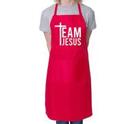 Print4U Team Jesus Baking Apron Church Christian Birthday Gift Cooking BBQ Red