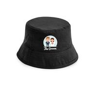 Print4U The Groom Bucket Hat Stag Do Wedding Stag Party Gift Black LXL