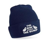 Print4U The Man Behind The Bump Beanie Hat New Dad Gift for Men Blue
