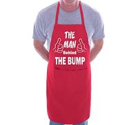 Print4U The Man Behind The Bump Funny New Dad Novelty Baking BBQ Cooking Apron Red