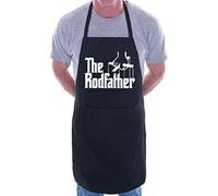 Print4U The Rodfather Fishing Angling BBQ Cooking Novelty Apron Black