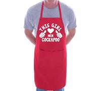 Print4U This Girl Loves Her Cockapoo Dog BBQ Cooking Funny Novelty Apron Red
