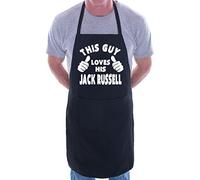 Print4U This Guy Loves His Jack Russell BBQ Dog Cooking Funny Novelty Apron Black
