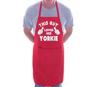 Print4U This Guy Loves His Yorkie BBQ Dog Cooking Funny Novelty Apron Red