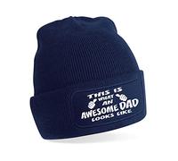 Print4U This is What Awesome Dad Looks Like GIF for Men Fathers Day Beanie Hat Blue