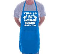 Print4U This Is What Awesome Husband BBQ Cooking Funny Novelty Apron Blue