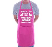 Print4U This Is What Awesome Husband BBQ Cooking Funny Novelty Apron Pink