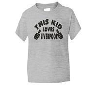 Print4U This Kid Loves Liverpool T Shirt Age 3-4 Grey Black Text