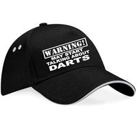 Print4U Warning May Talk About Darts Baseball Cap Sport Lovers Gift Men & Ladies Black
