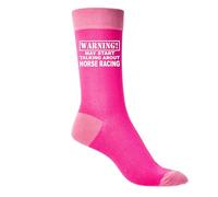 Print4U Warning May Talk About Horse Racing Ladies Pink Socks Birthday Gift