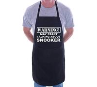 Print4U Warning May Talk About Snooker Funny BBQ Novelty Cooking Apron Black