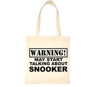 Print4U Warning May Talk About Snooker Pool Shopping Tote Bag Natural