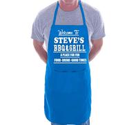 Print4U Welcome To Steve's BBQ & Grill Customised Apron Blue