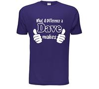 Print4U What A Difference A Dave Makes Mens Unisex T-Shirt Medium Purple