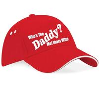 Print4U Who's The Daddy Baseball Cap New Dad New Baby Gift for Men Red