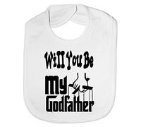 Print4U Will You Be My Godfather Christening Funny Feeding Bib Present White