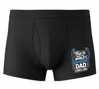 Print4U World's Greatest Dad Novelty Boxer Shorts Bamboo Cotton Large Black
