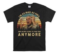 Printable Area Howard Beale I'm As Mad As Hell and I'm Not Going to Take This Anymore Vintage T-Shirt, Movies Quote Unisex Tshirt Black