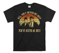 Printable Area Stan Laurel and Oliver Hardy Well Here's Another Nice Mess You've Gotten Me Into Vintage T-Shirt, Movies Quote Unisex Tshirt Black