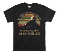 Printable Area The Shawshank Redemption Shirt, Who Crawled Through A River of Shit and Came Out Clean Vintage T-Shirt, Movies Quote Unisex Tshirt Black