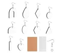 Printable Dye Sublimation Various Earrings Double Sided Heat Transfer Gift Ear Hooks Jump Rings Love Heart Water Drops